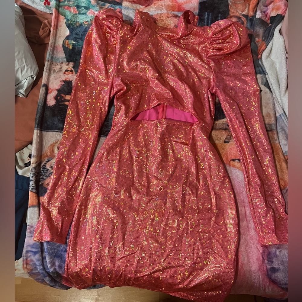Pink metallic dress